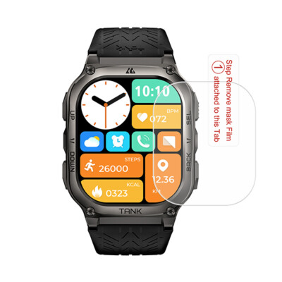1 Set of Tempered Glass Film for KOSPET TANK M3/M3 ULTRA Smart Watch