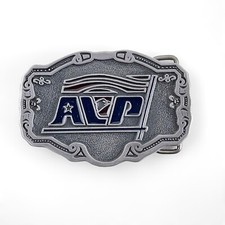 NB11105 VINTAGE 1970s  AVP  BUSINESS ADVERTISING BELT BUCKLE