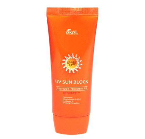 Crema bloqueadora solar EKEL/Aloe y vitamina E FPS50 PA++ 70 ml/impermeable/cosmética coreana - Imagen 2 de 3