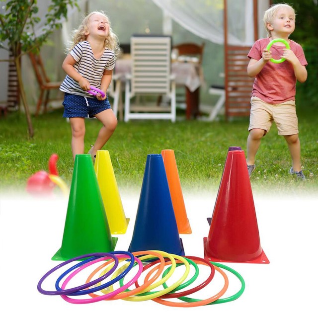 Trendy 1set Ring Toss Games Cone Kids Gift Outdoor Family Toss Game eBay