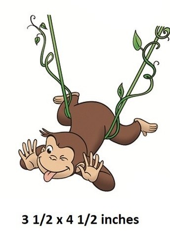Curious George Wall Decal Hanging Vine Monkey Vinyl Sticker Peel Stick Art Decor