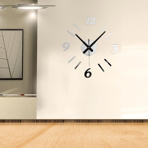 DIY 3D Acrylic Mirror Wall Clock Creative Wall Stickers Europe Quartz Wall Clock - Picture 3 of 6