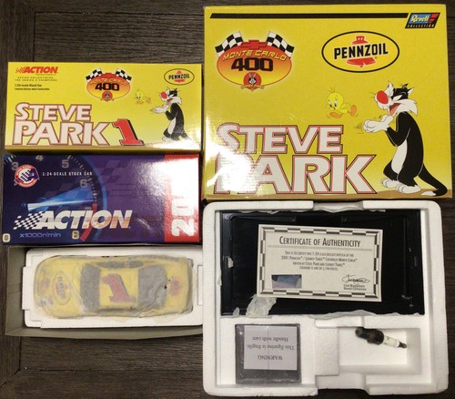 Lote Nuevo de Lote Antiguo Looney Tunes Revell Pennzoil Steve Park Die Cast Coche de Carreras Bonus Spark - Imagen 1 de 13