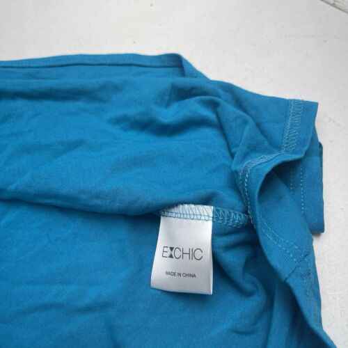 Exchic Solid Blue Sleeveless Open Front Cardigan Vest Womens Size Large New - Picture 3 of 7