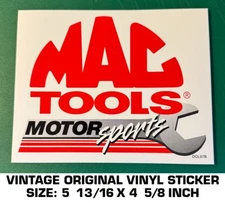MAC TOOLS MOTORSPORTS - VINTAGE ORIGINAL VINYL DECAL STICKER-AUTOMOTIVE-AMERICAN