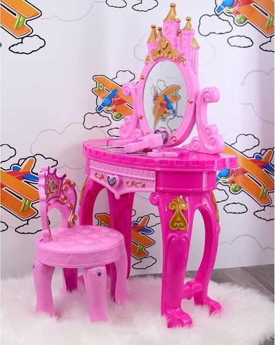 Vanity Dressing Table & Stool Toy - Play Set with Mirror & Accessories - Picture 7 of 10