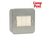 Metal Clad 3 Gang Switch 2 Way Light Switch Metalclad & Back Box - CL013