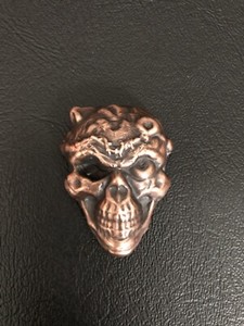 2oz hand poured bar copper skull two ounce copper skull