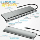12 in 1 Type-C HUB 4K Docking station dual HDMI RJ45 Gigabit Lan PD Laptop