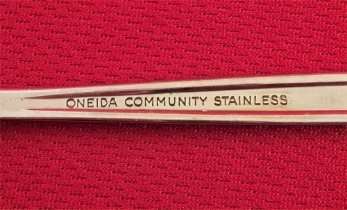 3 Stück Oneida Community Edelstahl Besteck Via Roma Servierlöffel (2), Zuckerlöffel - Bild 3 von 3