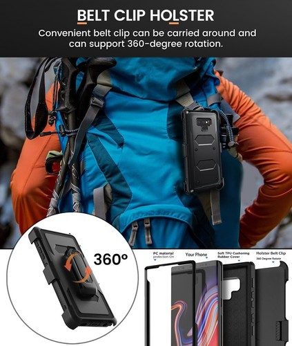 For Samsung Galaxy Note9 Shockproof Hybrid Belt Clip Case Cover Screen Protector - Picture 22 of 62