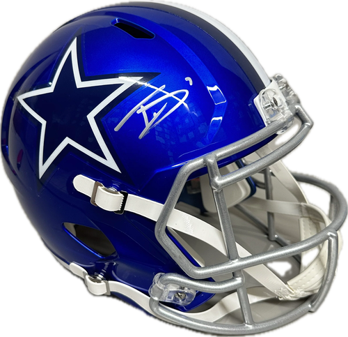 Casco de fútbol americano flash (PIA) Trevon Diggs Dallas tamaño completo con repetición de velocidad - Imagen 5 de 5