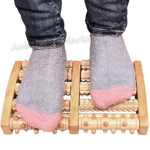 LARGE Wooden Foot Pain Massager 5 Roller Care Reflexology Relax Stress Relief AU - Picture 7 of 9