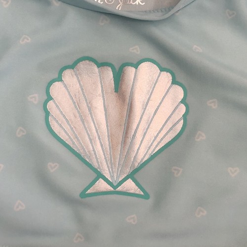 Cat and Jack Swim Top Crop Swim Shirt Girls 2T Rash Guard Long Sleeve Sea Shell - Picture 3 of 5