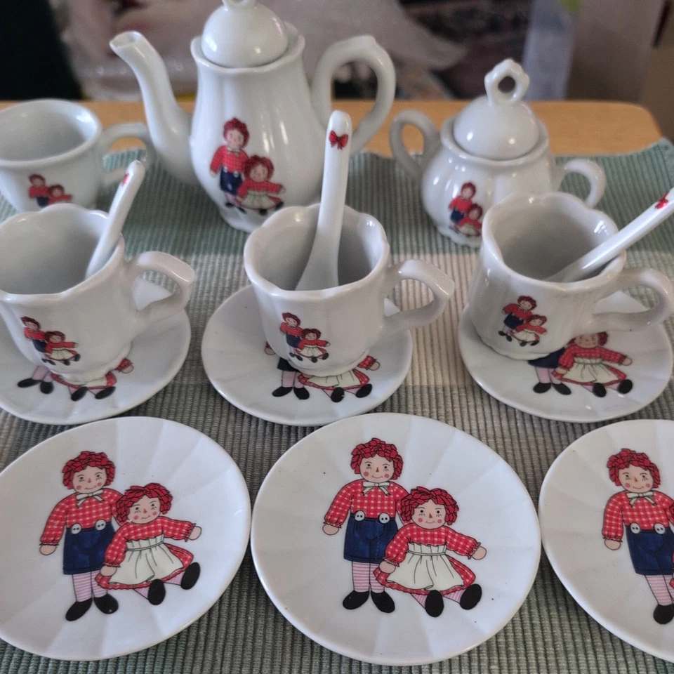 Vintage Completo Raggedy Ann & Andy Tea Play Set Delton - Imagem 3 de 4