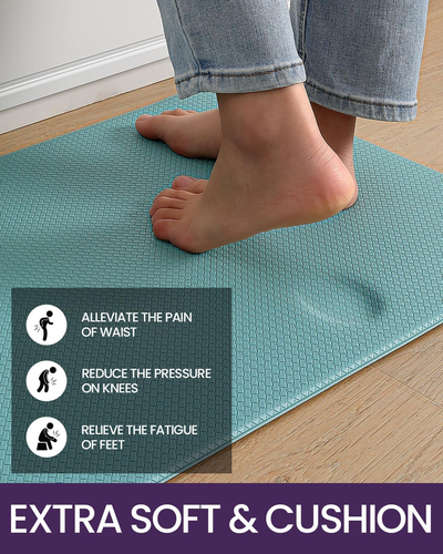 Kitchen Rug anti Fatigue,Non Skid Cushioned Comfort Standing Kitchen Mat Waterpr - Picture 3 of 12