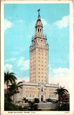 Vintage Postcard View of the News Building Miami Florida FL 1925           22175