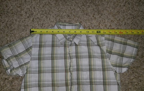 Arizona Jean Company Green Yellow Brown Plaid Button Front Shirt Boys S - Picture 4 of 8