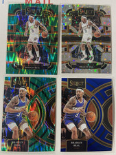 Lot of 4 Bradley Beal 2023-24 Select Premier Level Green Flash, Disco Prizm