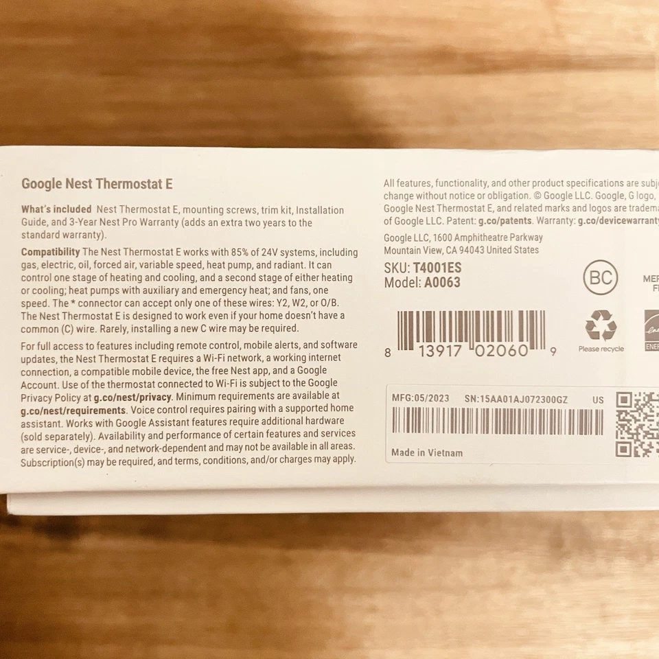 Google Nest Termostato E T4000ES Termostato Programable - Blanco Foto 4 de 4