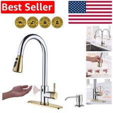 Single Handle Touchless Kitchen Faucet with Pull Down Sprayer Soap Dispenser