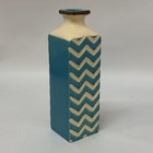 Home Accents Blue And White Ceramic Vase Zigzag Pattern 11.75 Inch