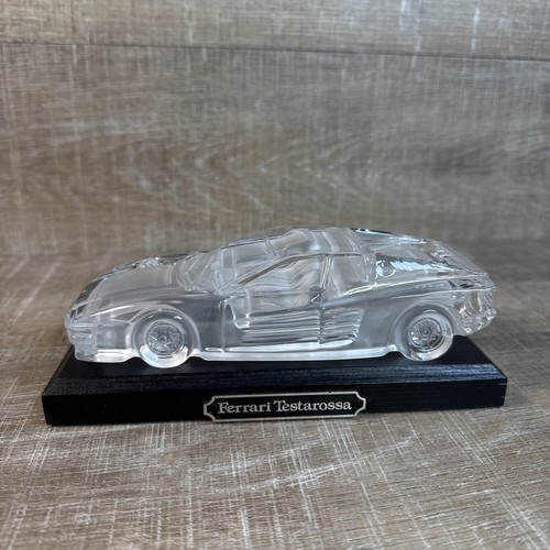 Ferrari Testarossa 1984 plomo cristal clásicos con soporte de exhibición de madera Mikasa 7"" - Imagen 4 de 14