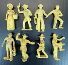 Vintage Marx Western Town 60mm Playset Cowboy Figures Matching Yellow Color Lot