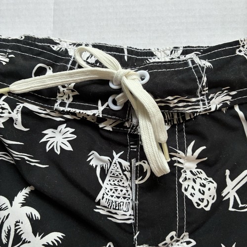 RS Surf Herren Medium Boardshorts Badehose Tropical Hawaiian Print Kordelzug  - Bild 13 von 13