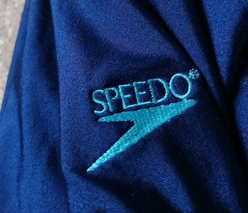 Speedo Women's Lycra Swimsuit One Piece Swimwear Fly Back 16 Blue Striped New - Picture 6 of 7