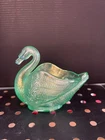 Vintage Fenton Classic Green Swan Dish