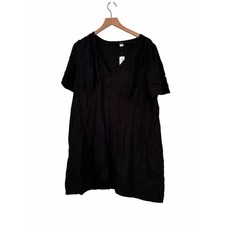 Old Navy Womens Black V Neck Button Front Casual Dress Size XXL Petite NWT