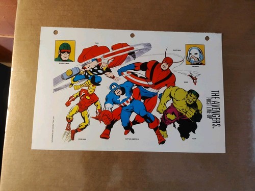 7 Rare 1990's Marvel Comics The Avengers Line-Up Information Cards 10" X 7" GC - Picture 2 of 23