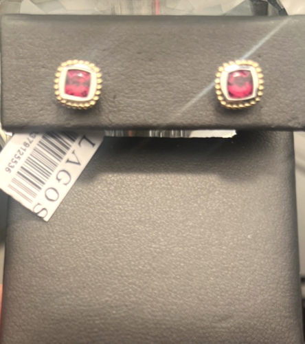 LAGOS Caviar White Topaz 18k Silver Drop Dangle Earrings NEW $990 - Picture 10 of 23