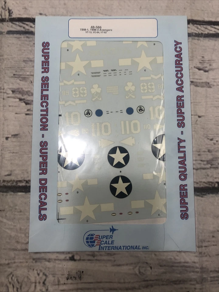 CALCOMANÍAS SUPER ESCALA 1/48 TBM-1, TBM-3 AVENGERS 48-566 VC-13,VC-94,VT-82 Foto 2 de 4