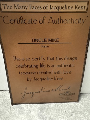 Uncle Mike 22" Jacqueline Kent Faces of Christmas Figur Kurt Adler COA - Bild 10 von 10