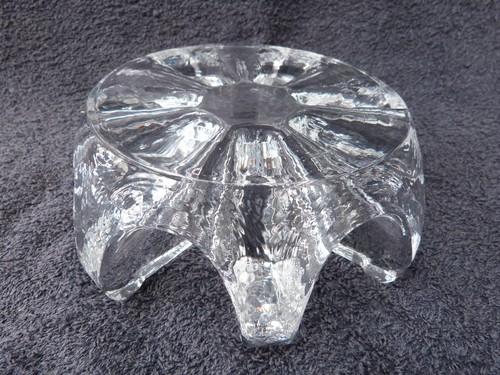 GEORG SHUETTE GLASS TEAPOT WARMER STAND TRIVET CANDLE HOLDER VINTAGE SOLID GLASS - Picture 7 of 11