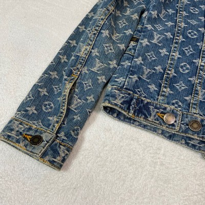 Used Louis Vuitton Monogram Denim Jacket Size 34 Blue | eBay