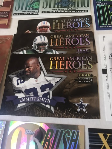 LOT 25 PREMIUM FOOTBALL INSERTS W/ 17 SERIAL #d CARDS STARS EMMITT SMITH MARINO+ - Picture 3 of 20
