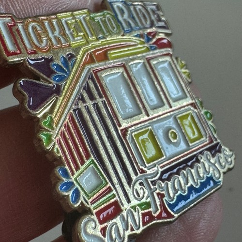 TICKET TO RIDE SAN FRANCISCO GEN CON PROMO ENAMEL PIN RAINBOW RARE NEW - Picture 2 of 3