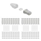 100x RJ45 Netzwerk Modular Crimp Stecker Cat6 Patchkabel geschirmt mit Tülle 5GB