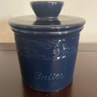 Butter Crock - French Butter Keeper, Ceramic Crock Blue