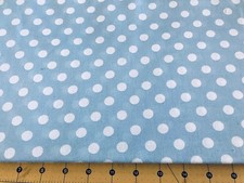 White Polka Dot on Blue 34" X 42" 100 cotton fabric 2369a