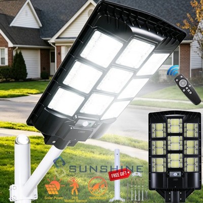 8000W Commercial Solar Street Light Dusk to Dawn Lamp for Parking Lot Road Yard