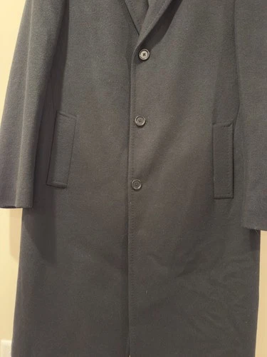 Cardinal of Canada Mens Black Wool Cashmere Overcoat 40R Worn Once Top Coat - product listing photo