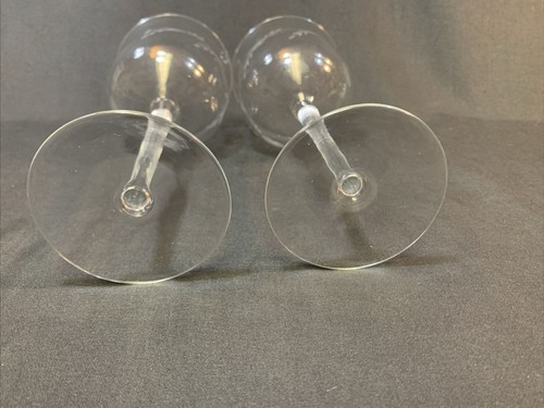 2 geätzte offene Rosenmuster Optik klar 8,5" hoch Kristall Tulpe Weingläser - Bild 7 von 7