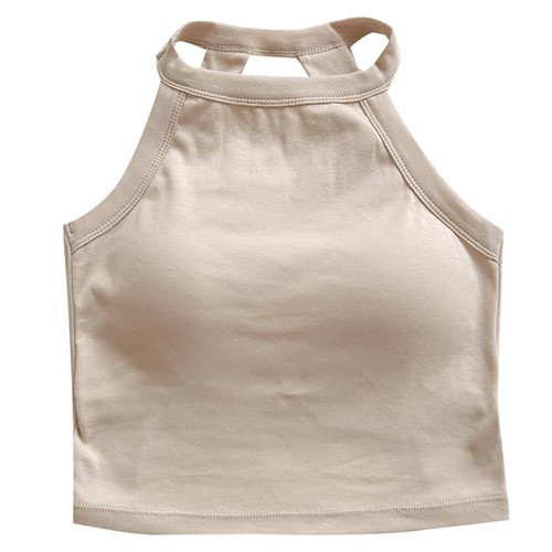 With Chest Cushion Halter Camisole Slim Fit Suspender Vest Crop Tops Daily - Picture 4 of 17