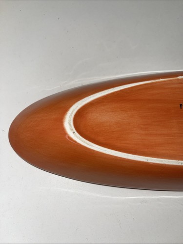 Pottery Barn Platters Colorful Serve Serving Ceramic Yellow & Orange Set Of 2 - Picture 4 of 12