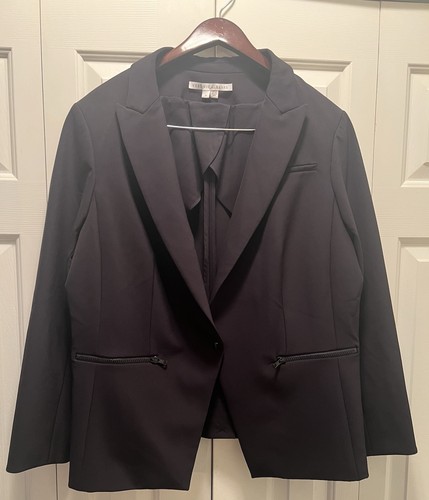 Veronica Beard Scuba Schuljunge dickey Jacke Blazer Stretch schwarz Damengröße 18 - Bild 18 von 20