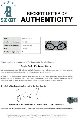 Daniel Radcliffe Signed Glasses Harry Potter Photos Framed BAS COA Autographed - Picture 6 of 11